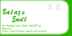 balazs endl business card